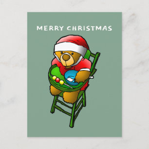 Carte Postale L'ours en peluche du Père Noël