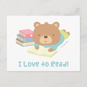 Carte Postale L'Ours En Teddy Aime À Lire Pour Les Enfants