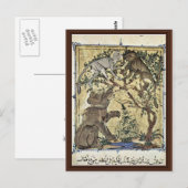 Carte Postale L'Ours Et Les Singes Par Ägyptischer Maler (Devant / Derrière)