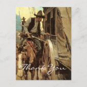 Carte Postale L'Outlaw Admirable par NC Wyeth, Cowboys Vintage (Devant)