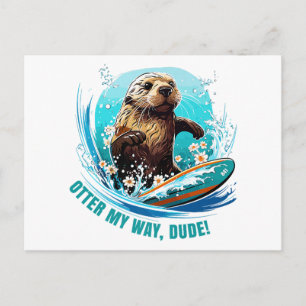 Carte Postale Loutre 841 Loutre qui surfe Elle vole des planches
