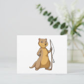 Carte Postale Loutre comme pêcheur à la ligne (Debout devant)
