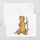 Carte Postale Loutre comme pêcheur à la ligne (Devant / Derrière)