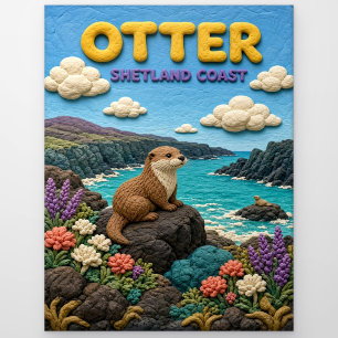 Carte Postale Loutre côte des Shetland Moderne KlayKoo