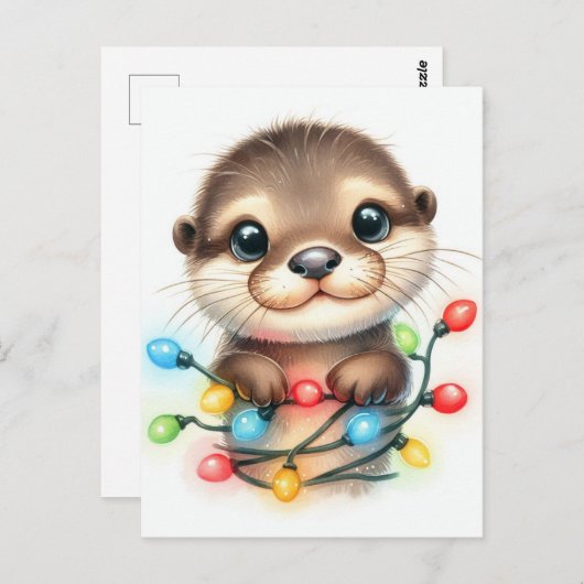 Carte Postale Loutre de Noël (Devant / Derrière)