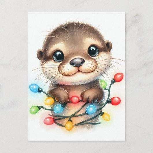 Carte Postale Loutre de Noël (Devant)