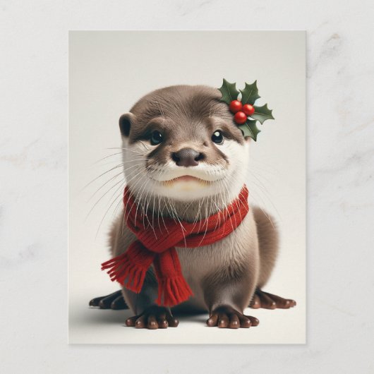 Carte Postale Loutre de Noël adorable (Devant)