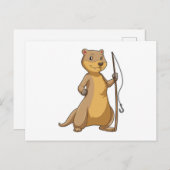 Carte Postale Loutre en pêcheur à la ligne (Devant / Derrière)