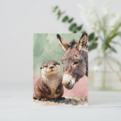 Carte Postale Loutre et âne (Debout devant)