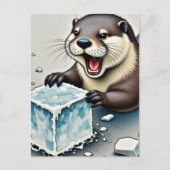 Carte Postale Loutre et glace (Devant)