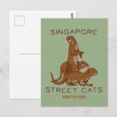 Carte Postale Loutres de mer à Singapour (Devant / Derrière)
