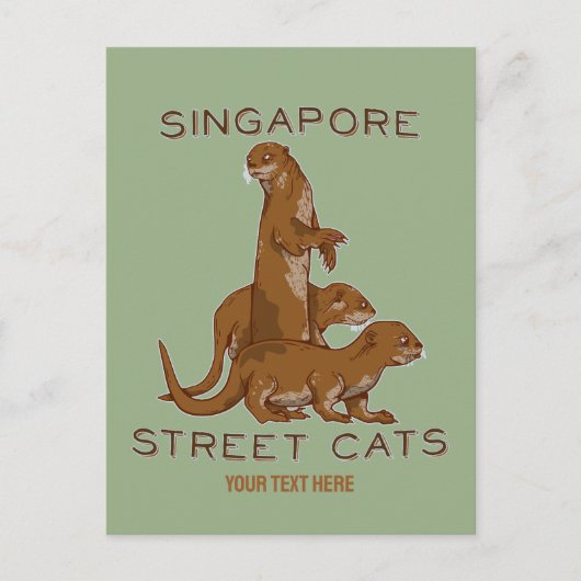 Carte Postale Loutres de mer à Singapour (Devant)