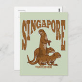 Carte Postale Loutres de mer de Singapour (Devant / Derrière)