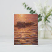 Carte Postale Loutres se câlinant au coucher du soleil flottant (Debout devant)