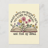 Carte Postale Louveur de livres floraux (Devant)