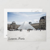 Carte Postale Louvre en hiver blanc Paris (Devant / Derrière)