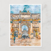 Carte Postale Louvre Paris France Travel Place Waterton (Devant)