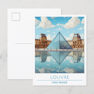 Carte Postale Louvre Paris France Vintage voyage