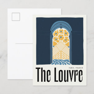 Carte Postale Louvre Paris France Voyage abstrait art floral