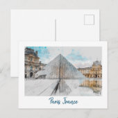 Carte postale Louvre Paris - Voyage Vintage Retro (Devant / Derrière)