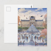 Carte Postale Louvre romantique Paris Street Art (Devant / Derrière)