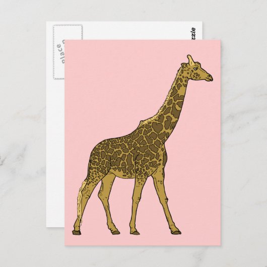 Carte Postale Lovable Giraffe (Devant / Derrière)