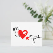 Carte Postale love-349631 RED PUZZLE COEUR MOI VOUS MANQUEZ (Debout devant)