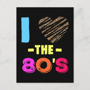 Carte Postale Love 80s Disco Music Leopard Heart