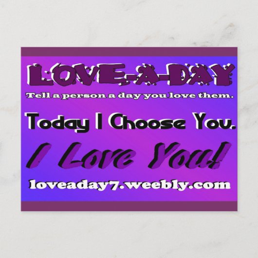 Carte Postale Love A Day Postcard-Purple (Devant)