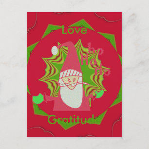 Carte postale Love and Gratitude Père Noël Hohoho!