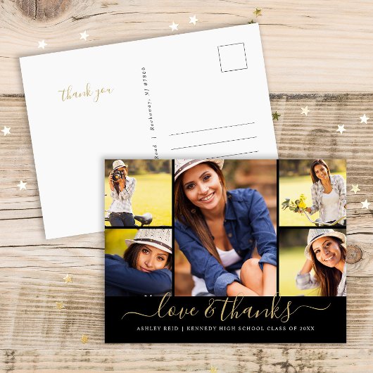 Carte Postale Love and Thanks Graduation Photo Collage