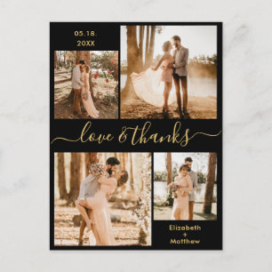 Carte Postale Love and Thanks Photo Collage Mariage Merci