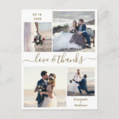 Carte Postale Love and Thanks Script 4 Mariage photo Merci (Devant)
