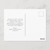 Carte Postale Love and Thanks Script Mariage Photo Merci (Dos)