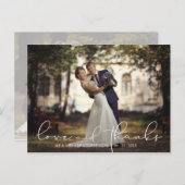 Carte Postale Love and Thanks Script Two Mariage photo (Devant / Derrière)