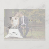 Carte Postale Love and Thanks Script Two Mariage photo (Dos)