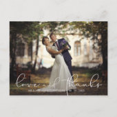 Carte Postale Love and Thanks Script Two Mariage photo (Devant)
