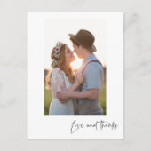 Carte Postale Love and Thanks Vertical Photo Merci Postcard (Devant)