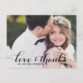 Carte Postale Love and Thanks Whimsical Script Photo Mariage (Devant)