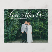 Carte Postale Love and Thanks Whimsical Script Photo Mariage (Devant)