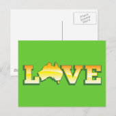 Carte Postale LOVE Australia Aussie Love Heart Map AWESOME! (Devant / Derrière)