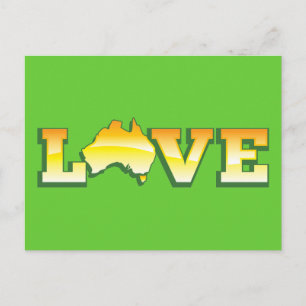 Carte Postale LOVE Australia Aussie Love Heart Map AWESOME!