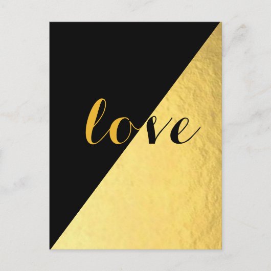 Carte Postale Love Black & Gold (Devant)