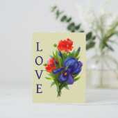 Carte Postale Love Blue Iris Flower Bouquet (Debout devant)