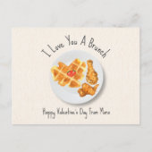 Carte Postale Love Brunch Poulet & gaufre Valentine (Devant)