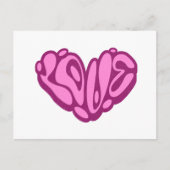 Carte Postale Love Bubble Cœur Rose  (Devant)