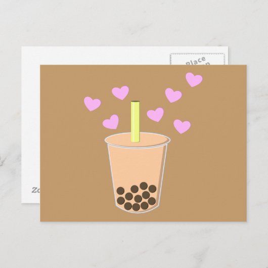 Carte Postale Love Bubble Tea (Devant / Derrière)