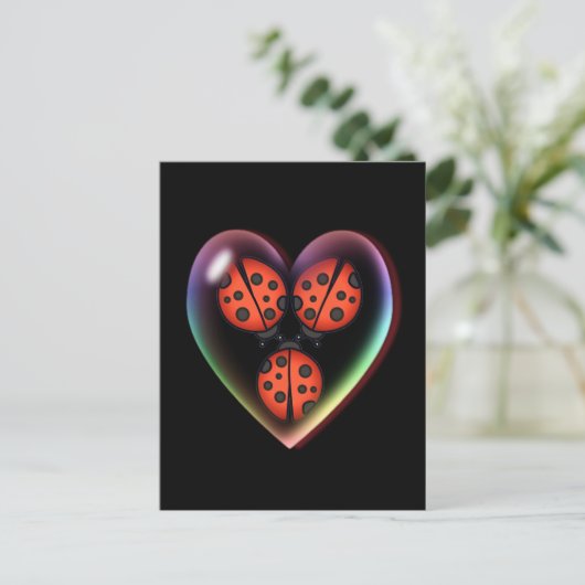 Carte Postale LOVE BUG & HEART BUBBLE par SHARON SHARPE (Debout devant)