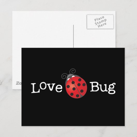 Carte Postale Love Bug - Ladybug (Devant / Derrière)