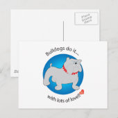 Carte Postale Love Bulldog (Devant / Derrière)